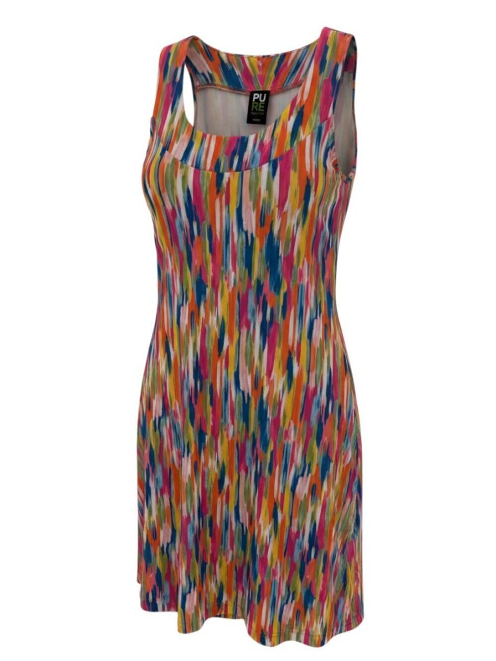 Pure Essence Multicolor Abstract Paint Stroke Sleeveless Tunic - Size M